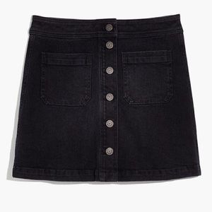 Madewell black denim skirt